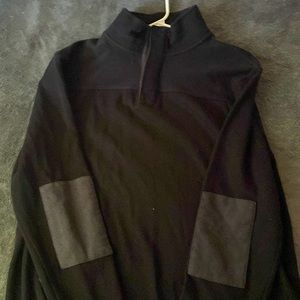 Thomas Parker black zip up turtle neck with elbow pads